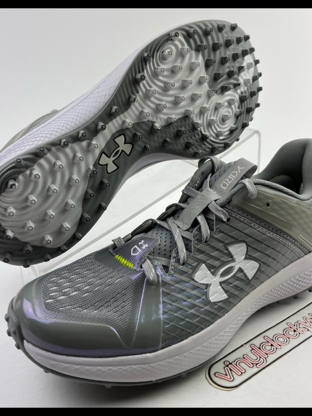 Under Armour UA Yard Turf Mens Size 8.5 Baseball Shoes Grey 3025593-102